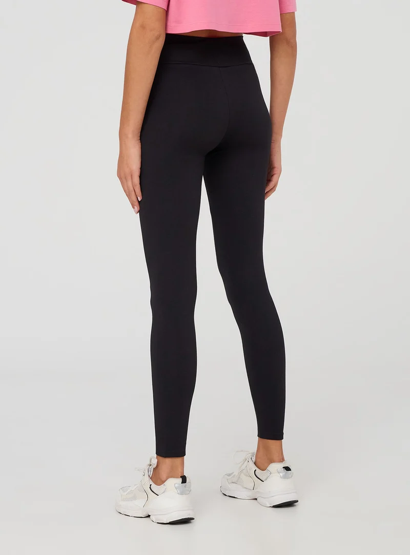 Pack 2 leggings lunghi a vita alta tinta unita