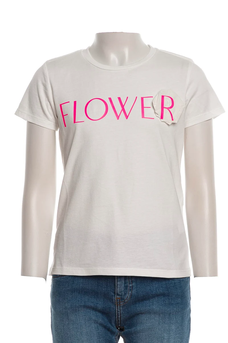 T Shirt Imperial Kids Flower Da Bambina Bianca