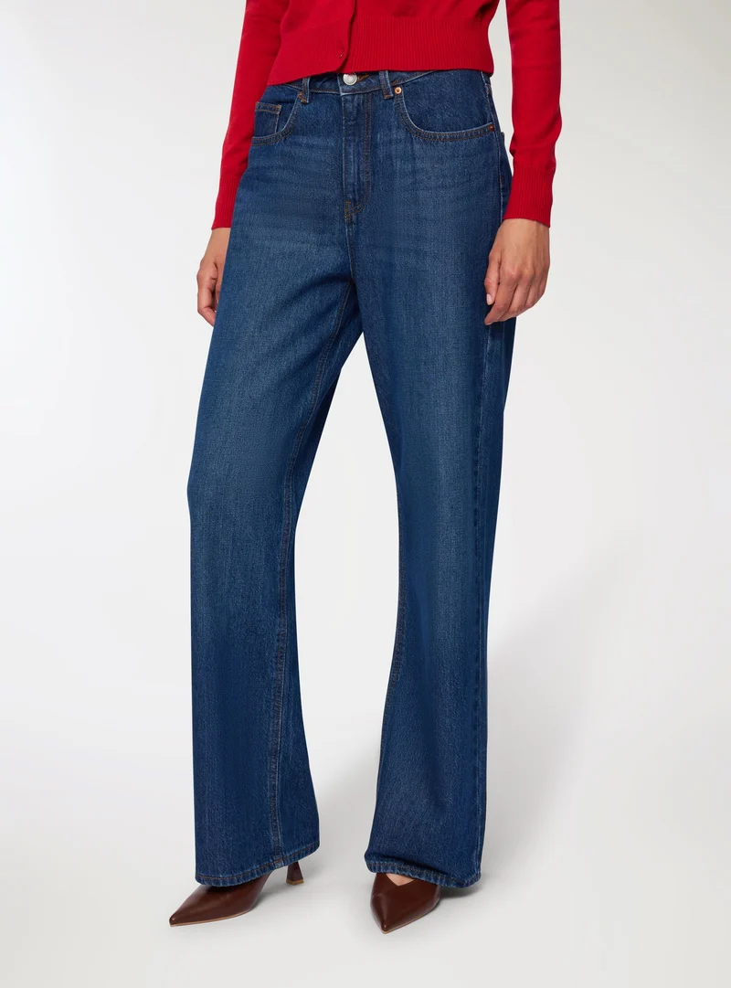 Jeans scuri wide leg