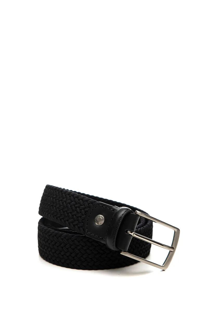 Cintura Marco Celli Stretch Da Uomo Nera In Trama Elastica