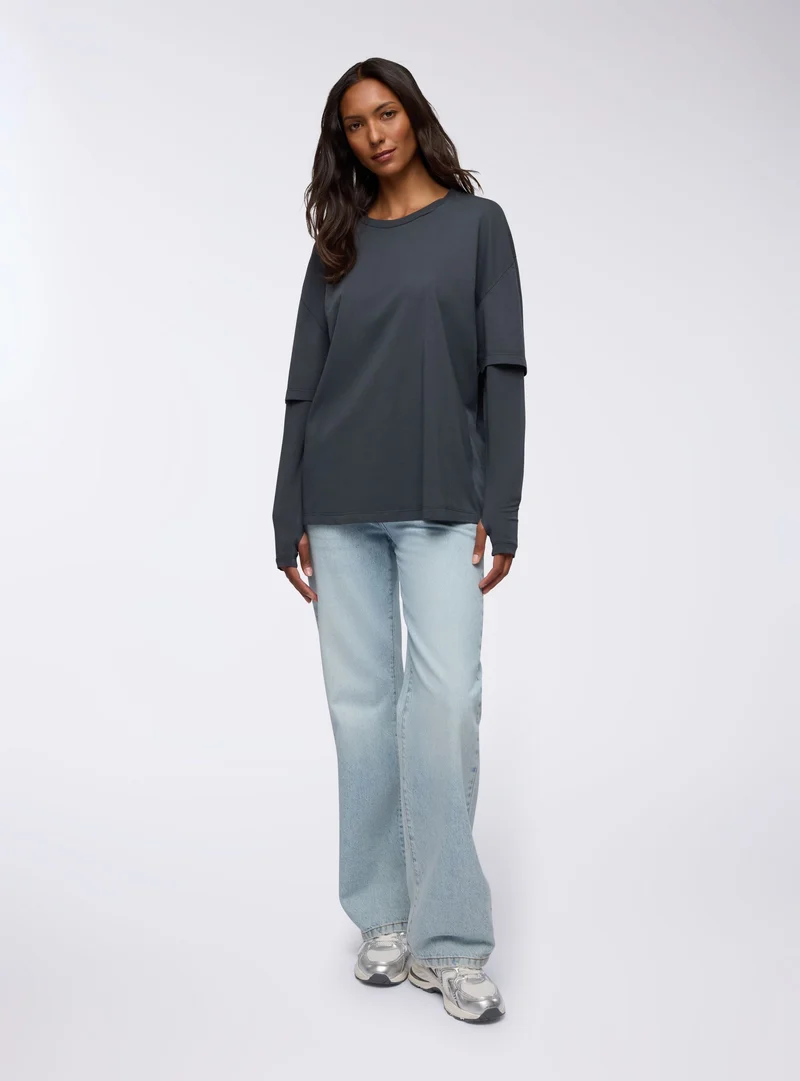 T-shirt manica doppiata
