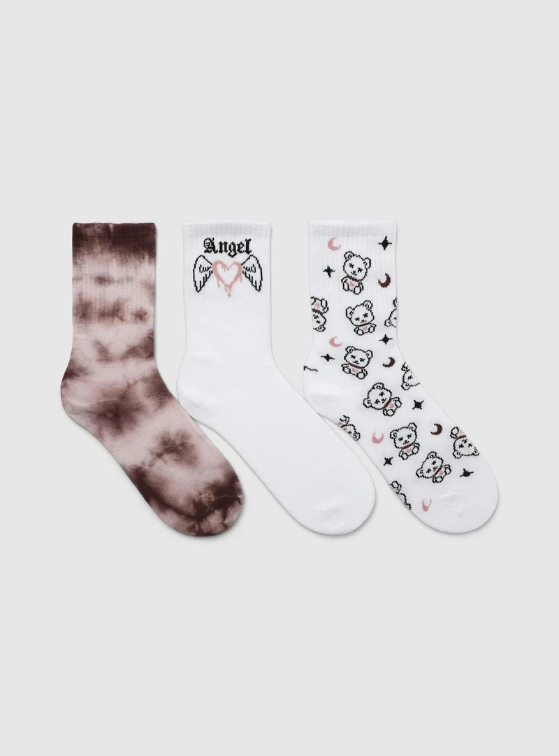 Pack 3 paia calze fantasia stile gotico