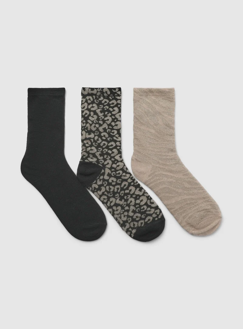 Pack 3 paia di calze animalier