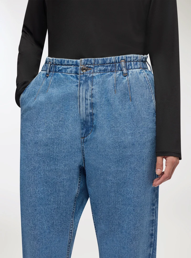 Jeans paperbag a tinta unita