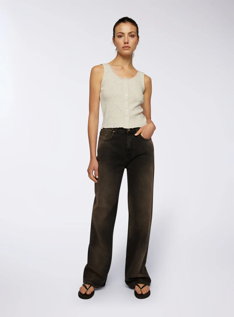 Jeans wide leg scuri