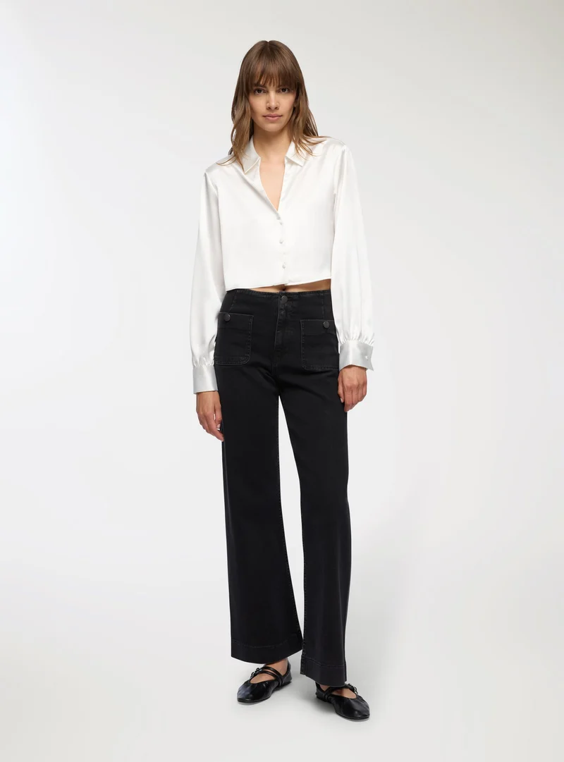Jeans con tasche applicate wide leg
