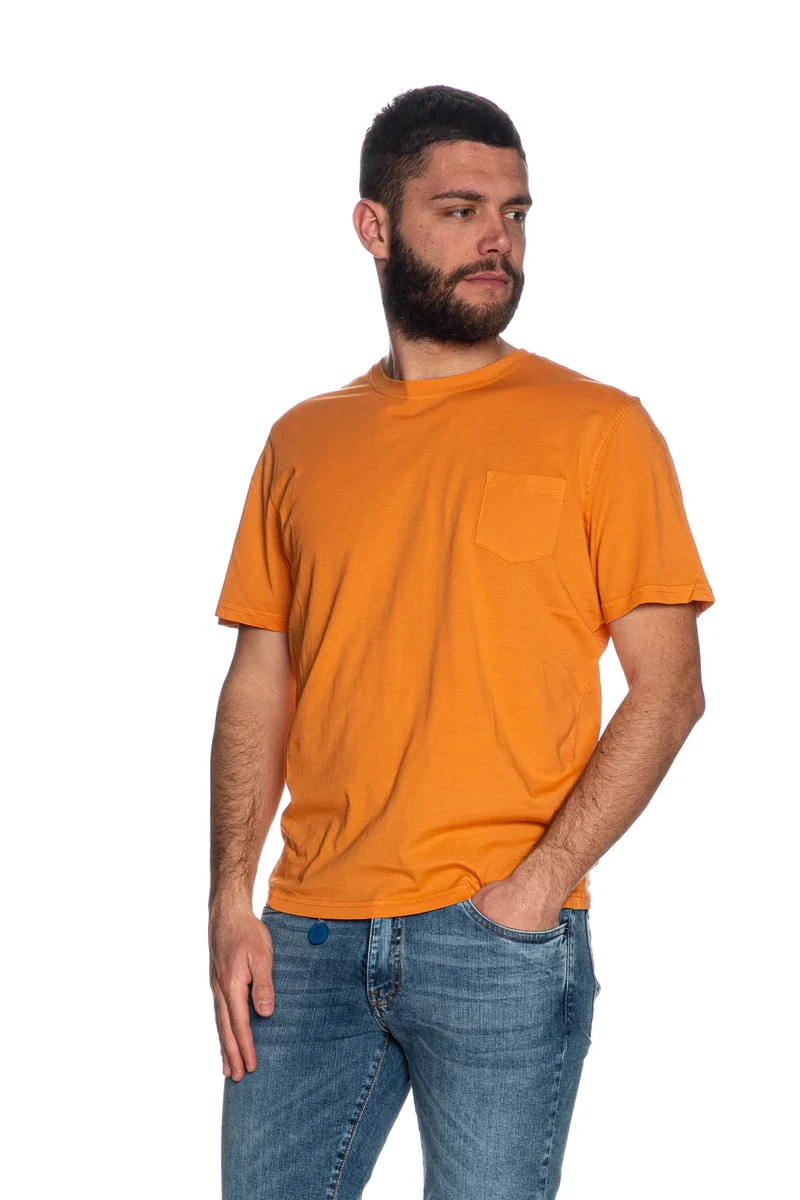 T Shirt Markup Fine C Da Uomo Mandarino