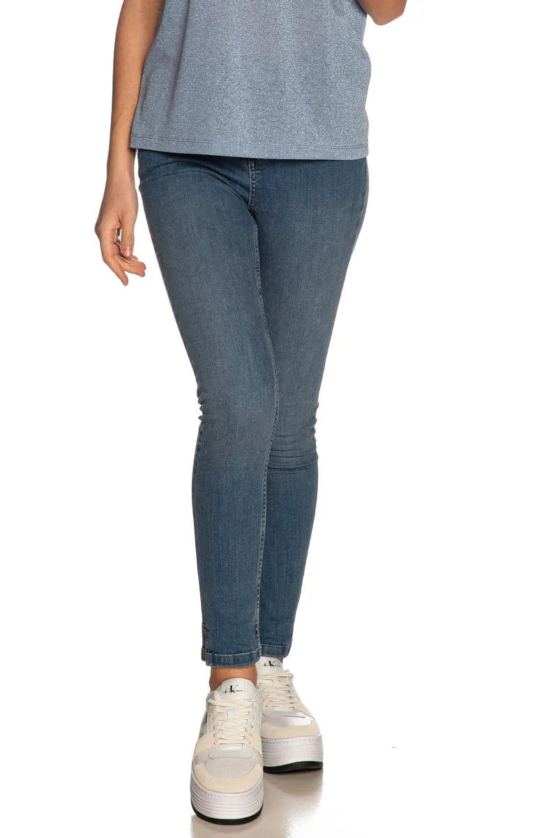 Jeans Yes Zee Garment Dye Jeg Leg Da Donna Denim Medio Blu