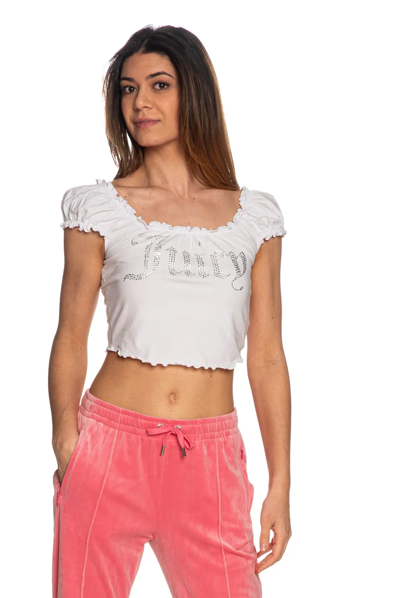Top Juicy Couture Brodie Da Donna Bianco