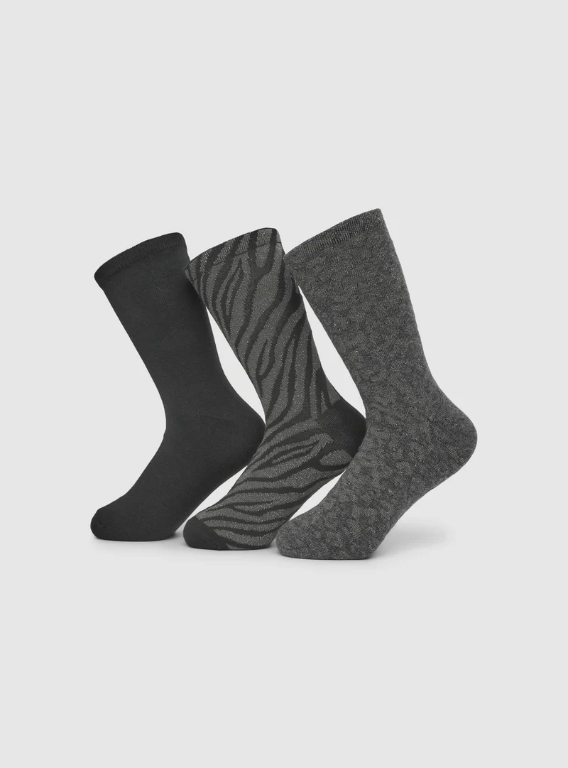 Pack 3 paia di calze animalier