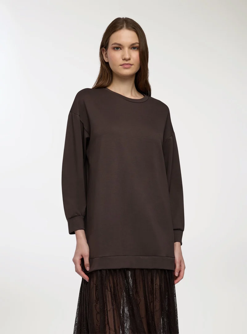 Vestito in felpa con pizzo