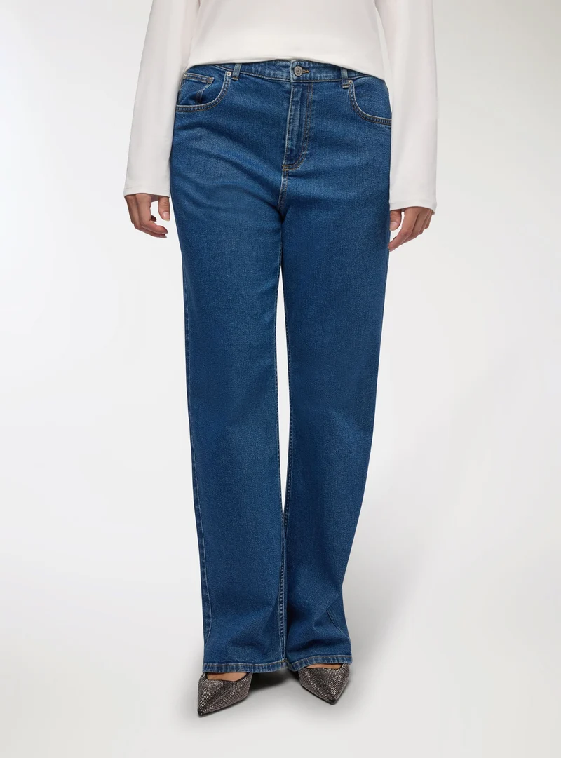 Jeans scuri straight fit
