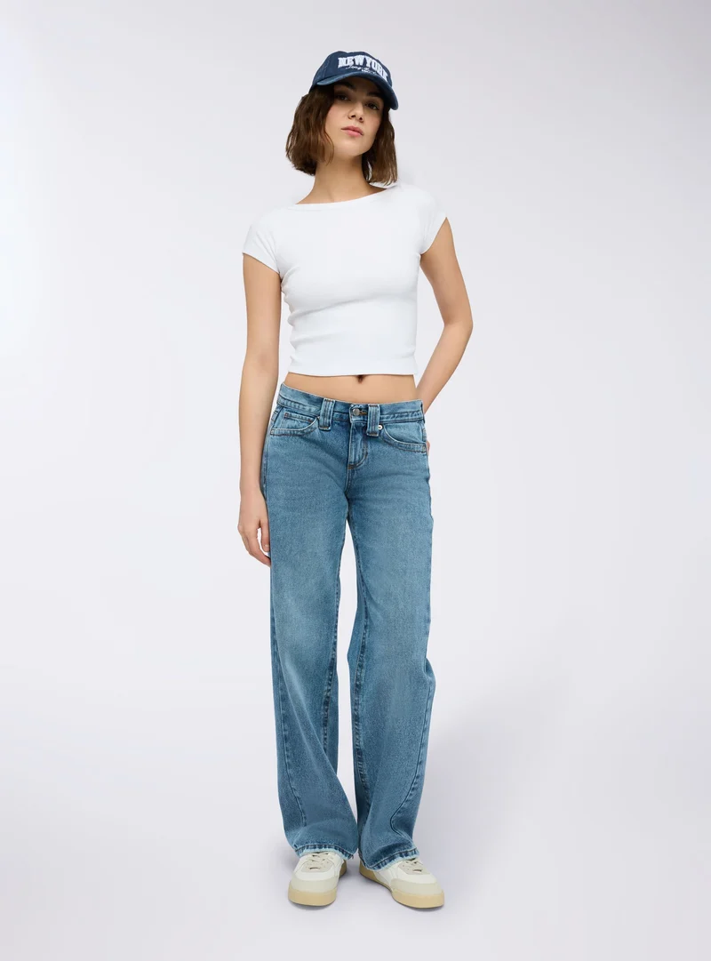 Jeans a vita bassa wide leg