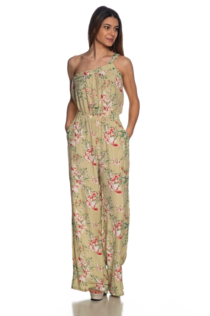Tuta Intera Lunga Tiffosi Wadi Da Donna Fantasia Floreale Verde Tea Bianco Rosso