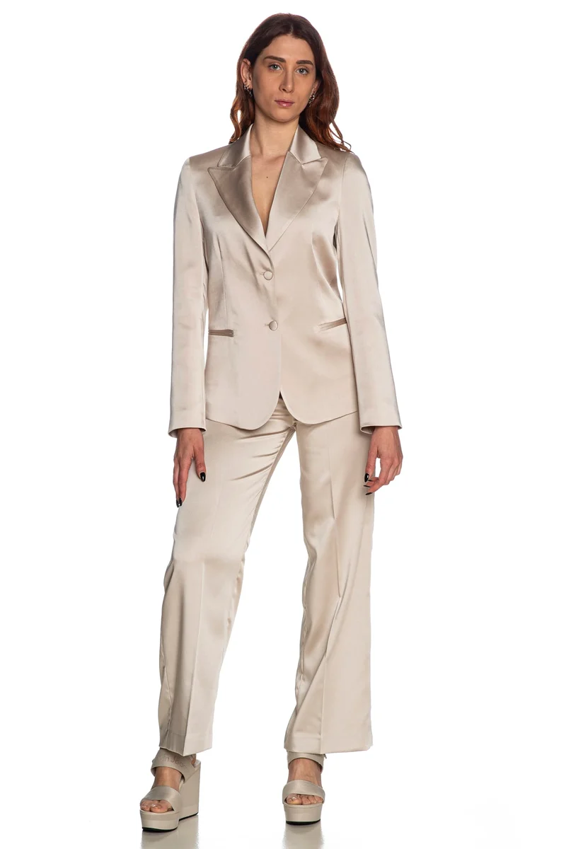 Completo Markup Satin Mono Da Donna Light Beige