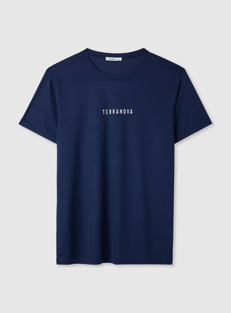 T-shirt a tinta unita con logo