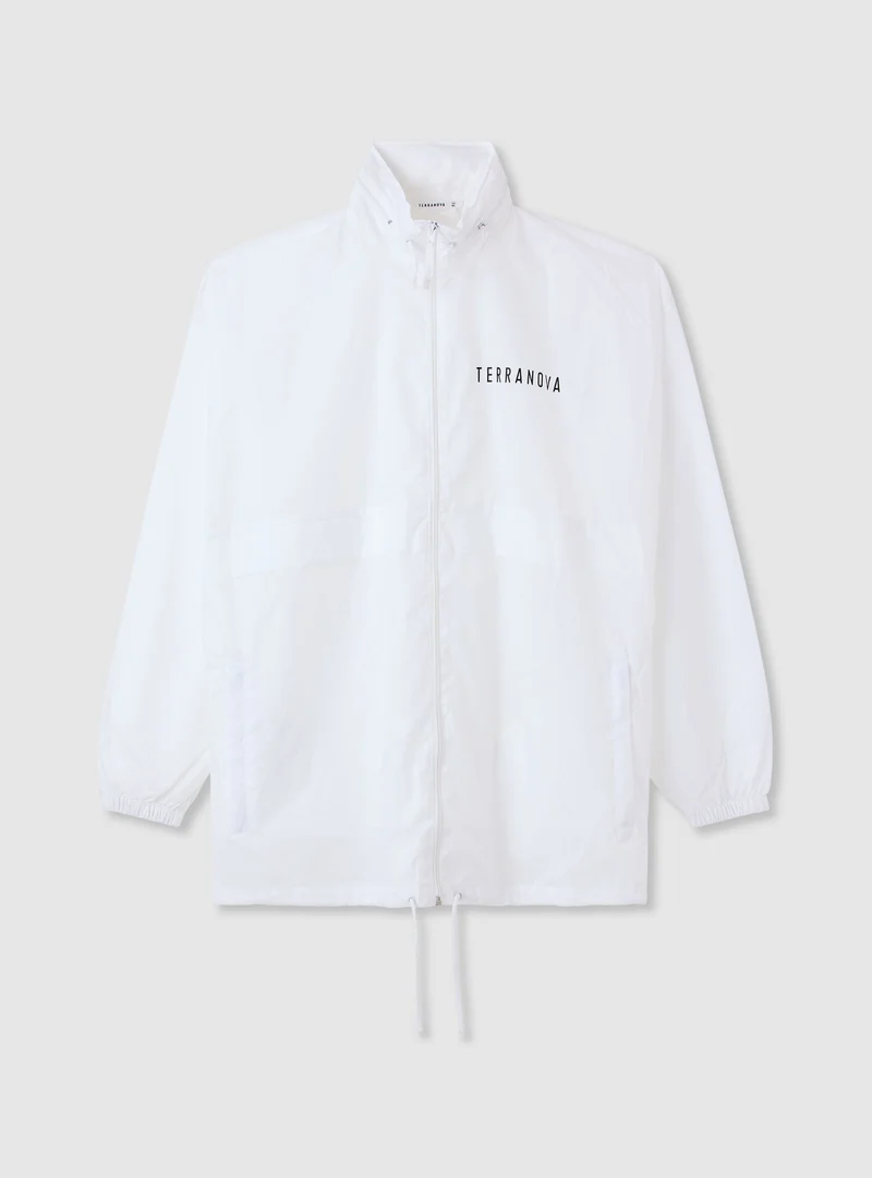 Giacca antipioggia con zip e coulisse