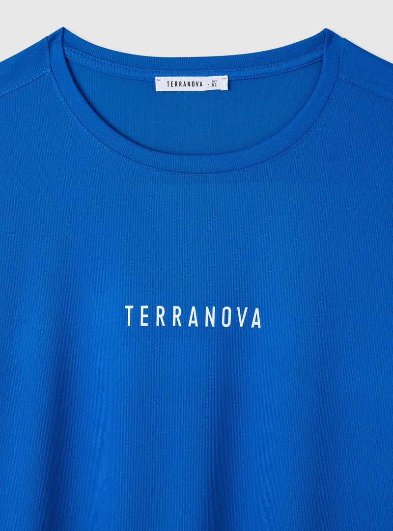 T-shirt a tinta unita con logo