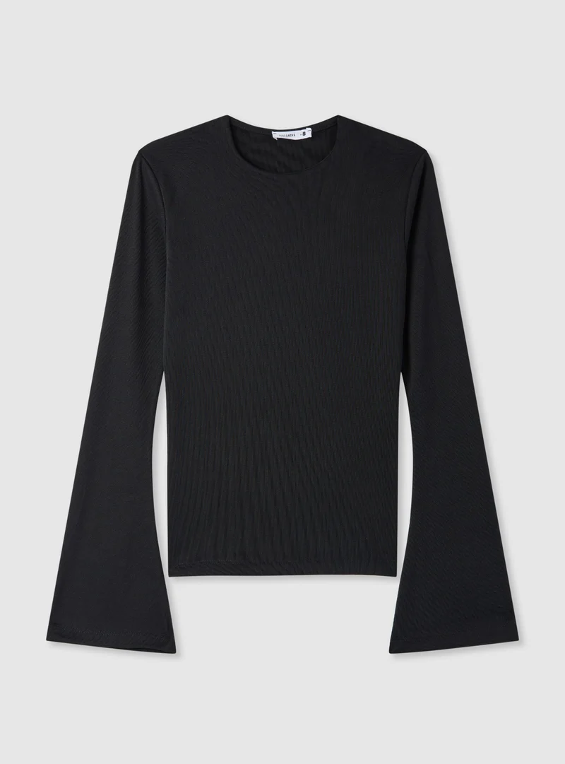 T-shirt a maniche lunghe con maniche a campana