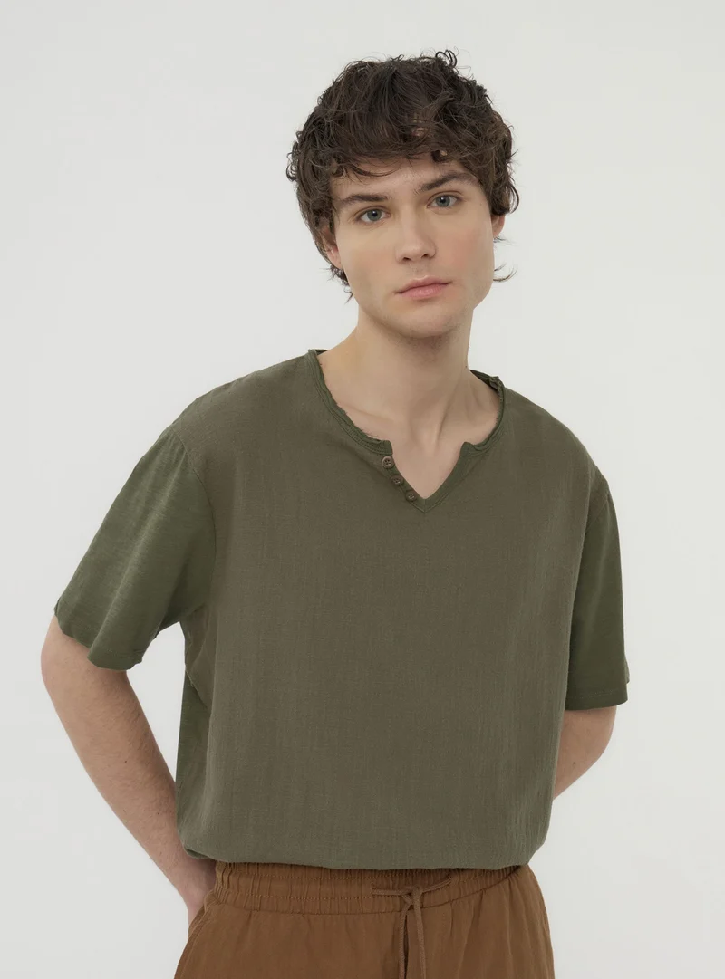 T-shirt serafino bitessuto