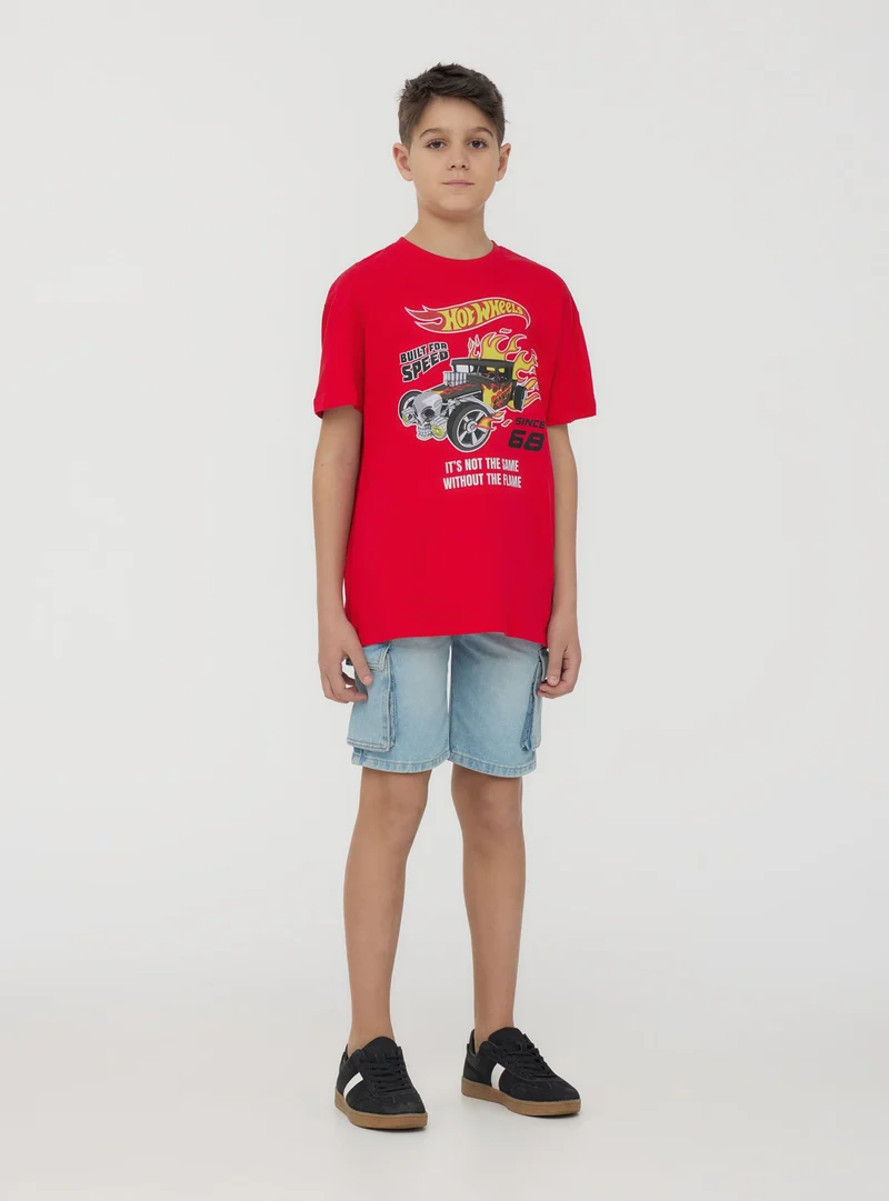 T-shirt con scritte e stampa Hot Wheels®