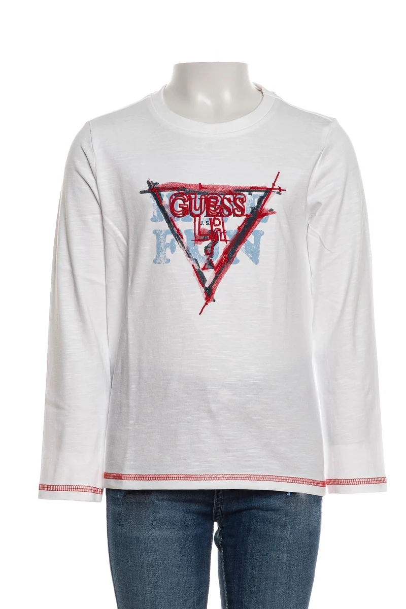 T Shirt Guess Have Fun Ls Da Bambino Bianca