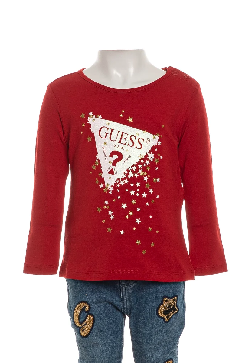 T Shirt Guess Gold Stars Baby Da Bambina Rossa