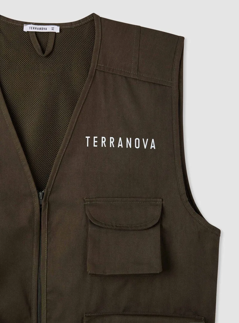 Gilet utility con tasche e zip