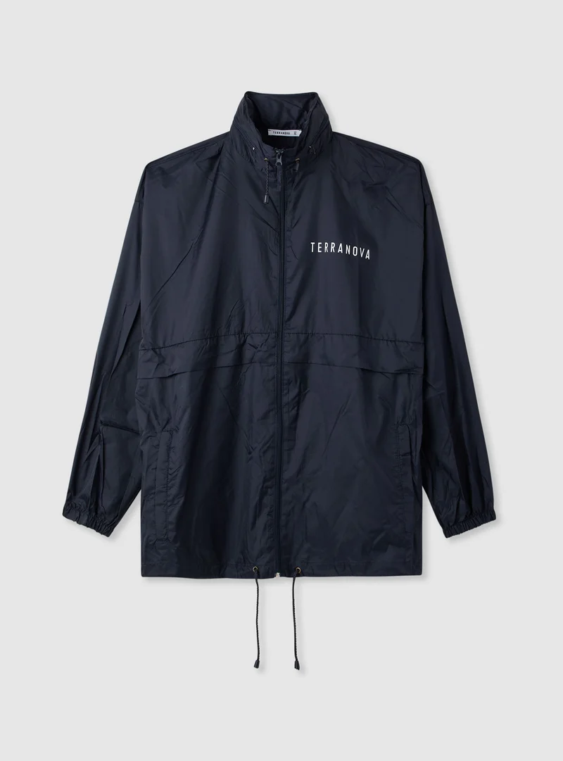 Giacca antipioggia con zip e coulisse