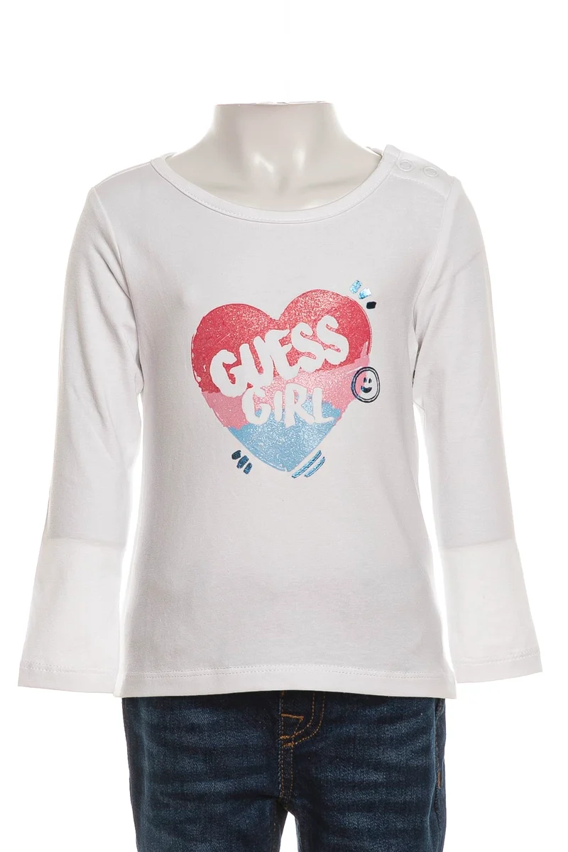 T Shirt Guess Heart Smile Kids Da Bambina Bianca