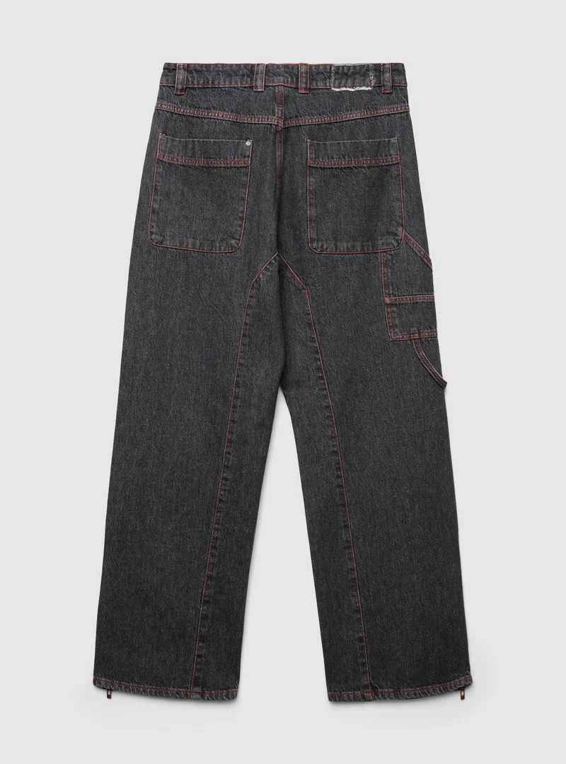 Jeans over con zip al fondo TRNPOPLAB