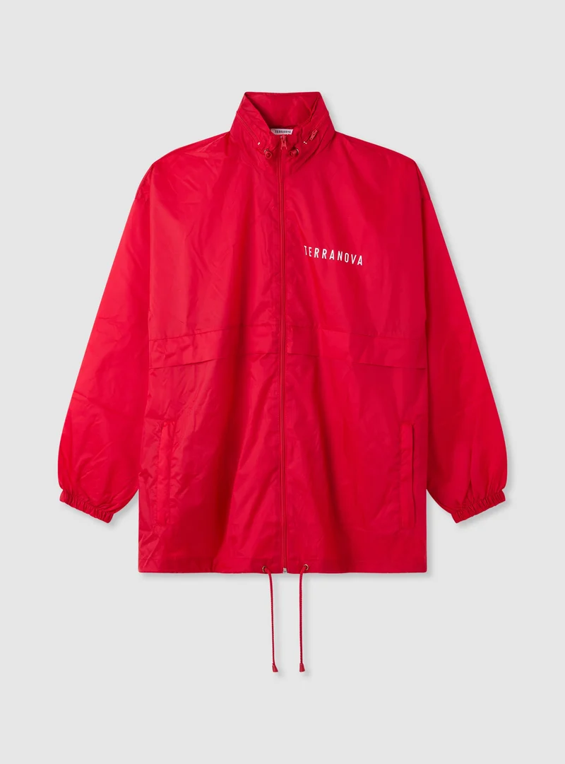 Giacca antipioggia con zip e coulisse