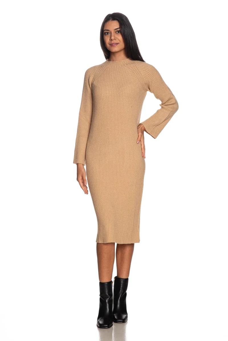 Abito Lungo Carta Libera Long Knitted Dress Da Donna Sabbia