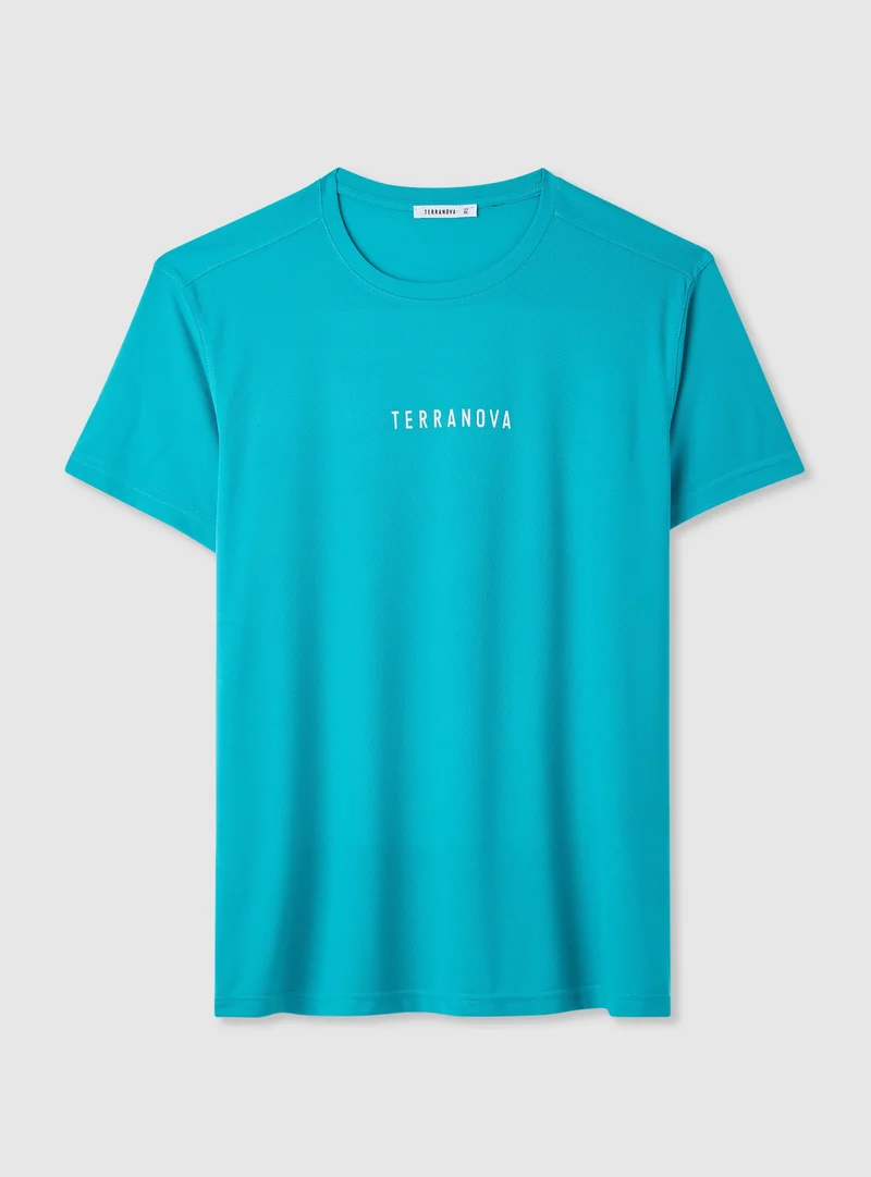 T-shirt a tinta unita con logo