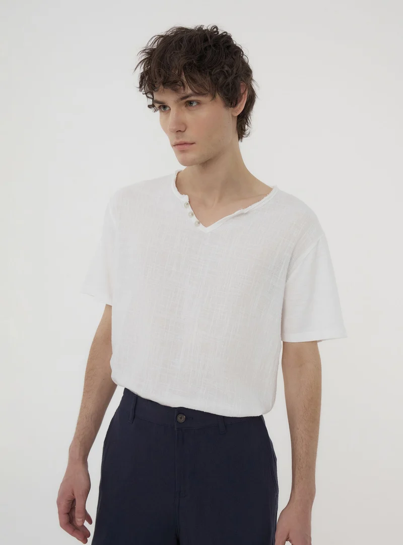 T-shirt serafino bitessuto