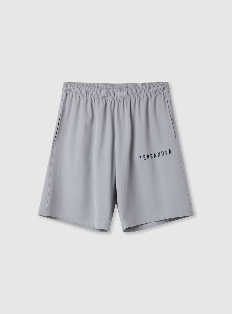 Pantaloncini sportivi a tinta unita con logo