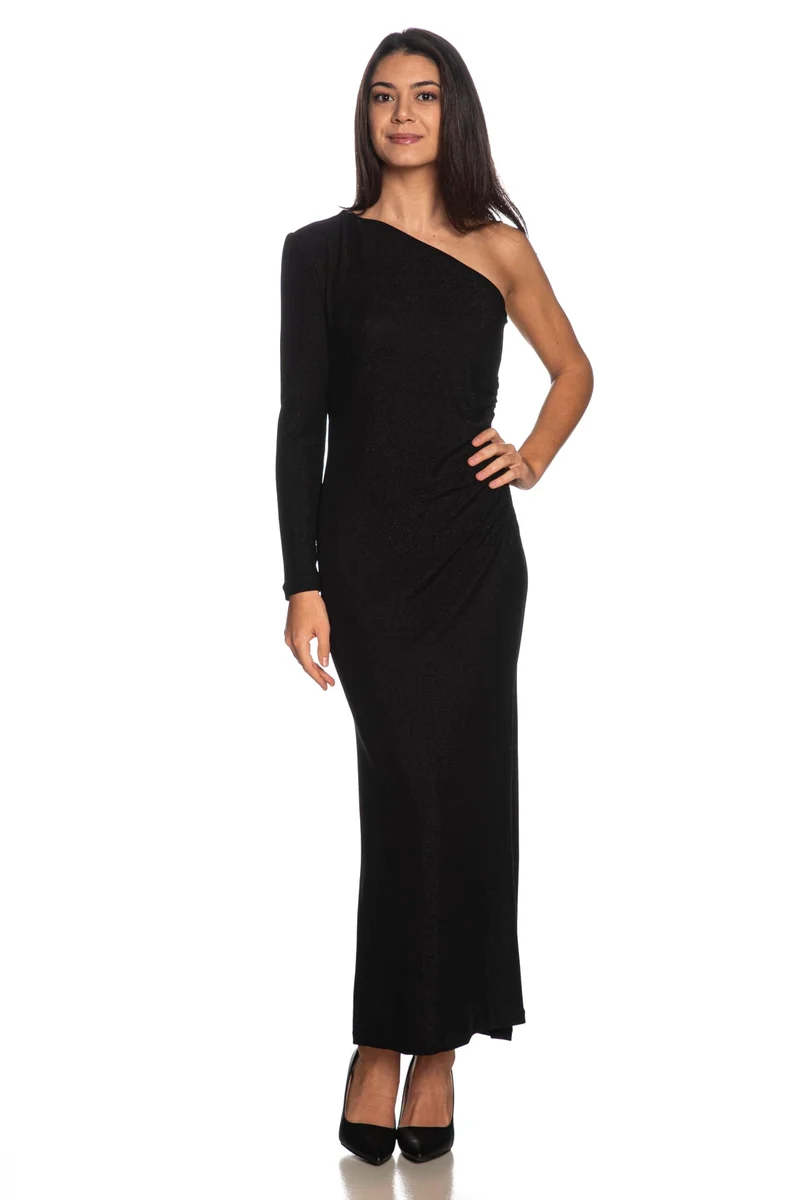 Abito Lungo Please Tail Back Da Donna Nero Lurex