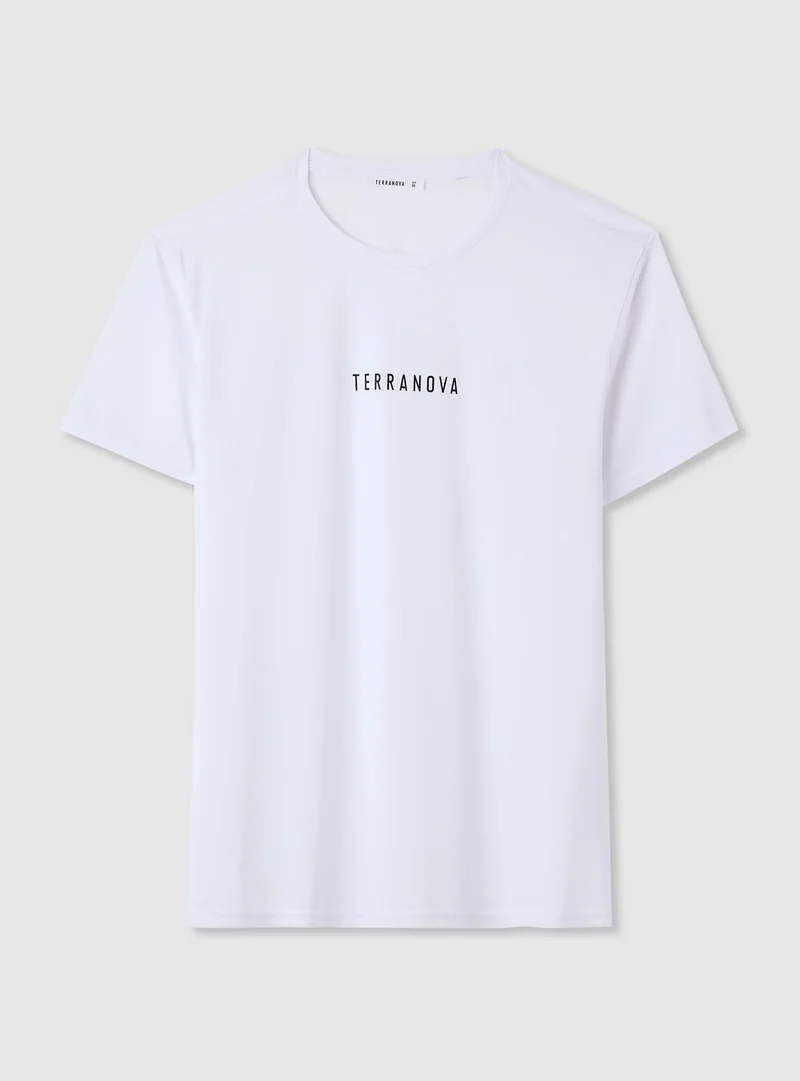 T-shirt a tinta unita con logo