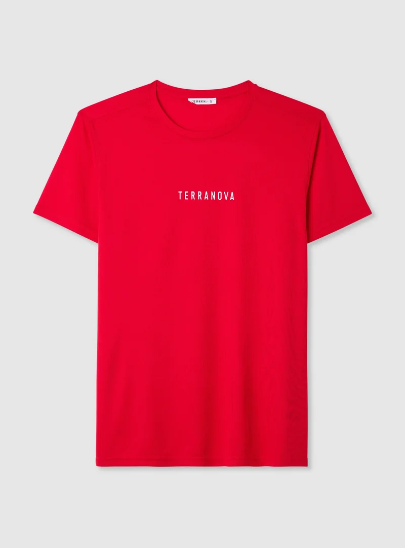 T-shirt a tinta unita con logo