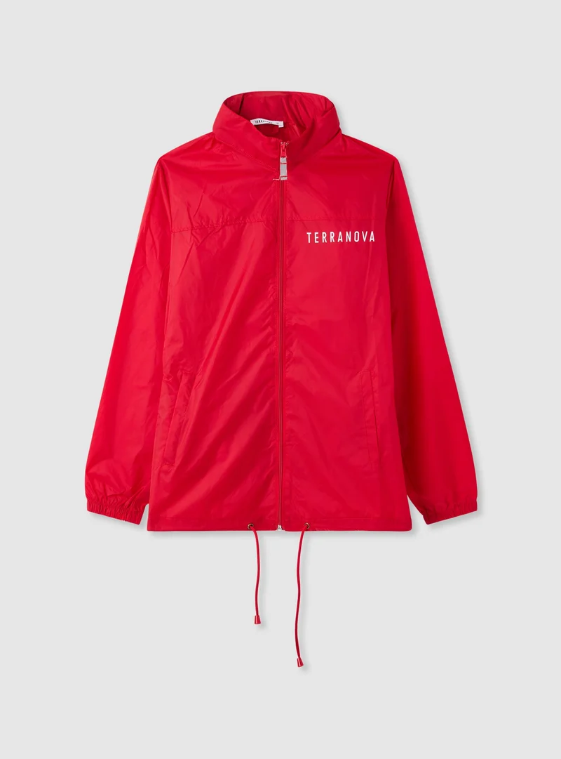 Giubbotto antivento con zip e coulisse