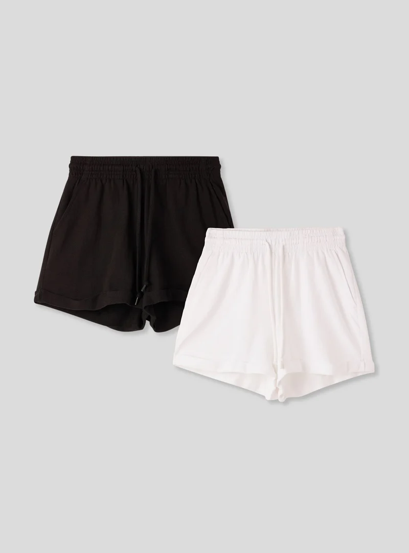 Pack 2 shorts tuta a vita alta con coulisse