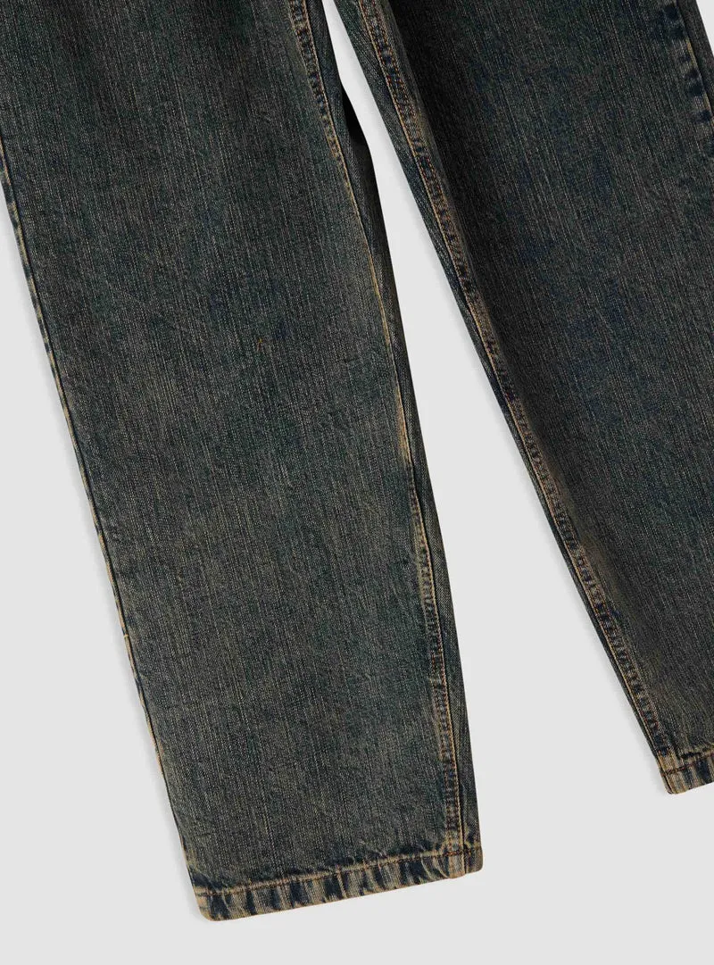 Jeans superbaggy tessuto fiammato
