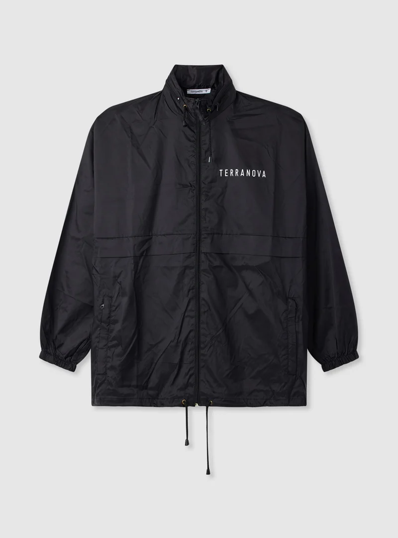 Giacca antipioggia con zip e coulisse