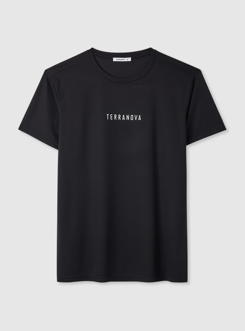 T-shirt a tinta unita con logo
