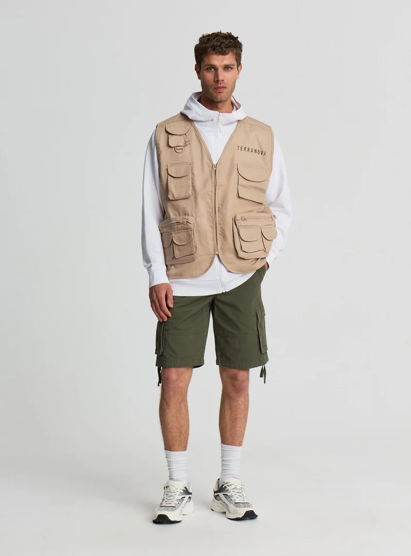 Gilet utility con tasche e zip