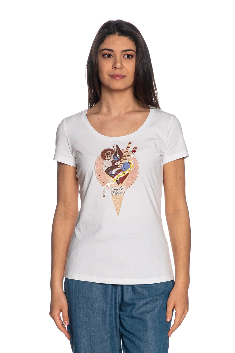 T Shirt Liu Jo Crazily Da Donna Bianca