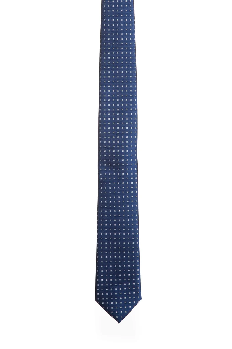 Cravatta Andrea Franceschi Classic Squares Silk Da Uomo Blu Zaffiro Bianco In Seta
