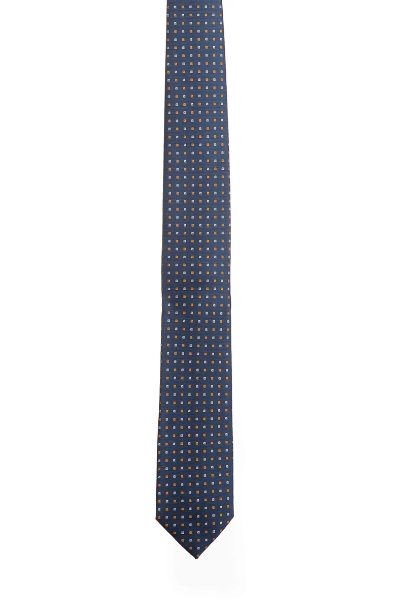 Cravatta Andrea Franceschi Classic Squares Silk Da Uomo Dark Blu Bianco Ciclamino In Seta