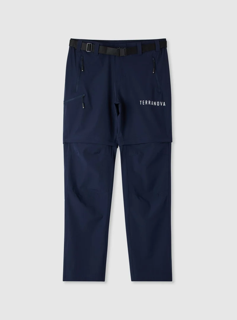 Pantaloni trekking convertibili con cintura e tasche zip