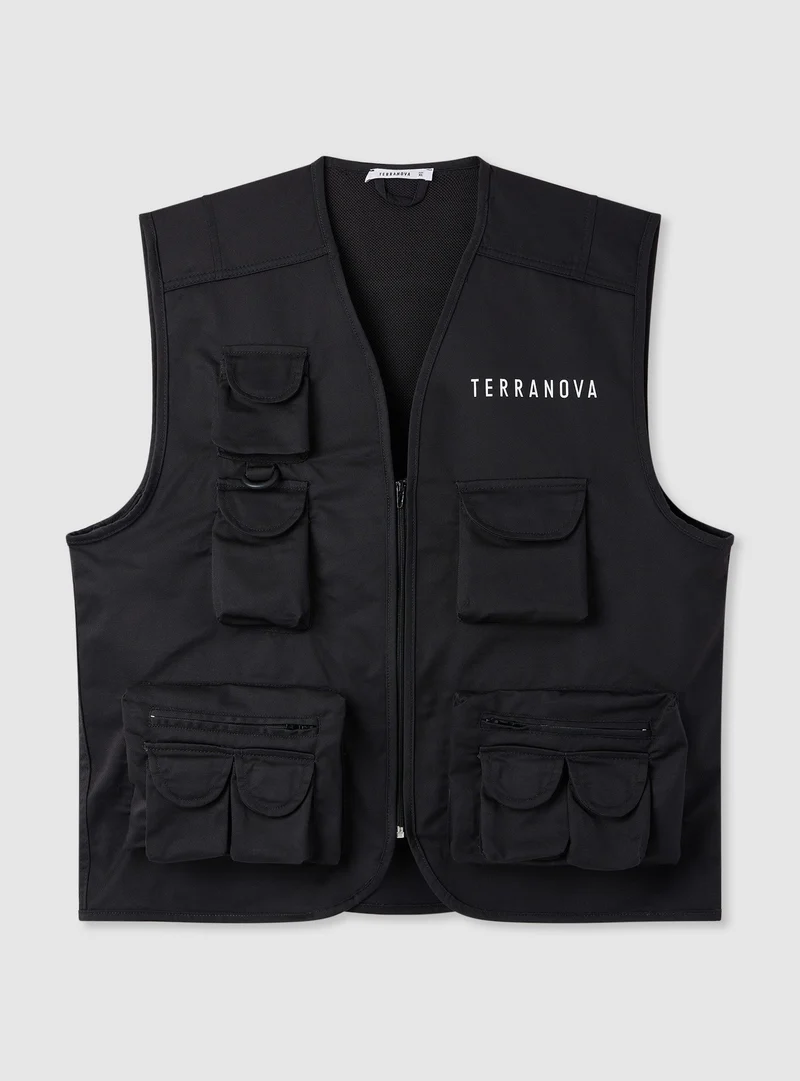 Gilet utility con tasche e zip